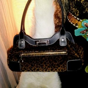 Vintage Maxx New York vegan faux fur leopard bag
